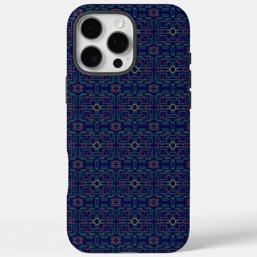 Elegant Blue Geometric Case-Mate iPhone Hülle (Rückseite)