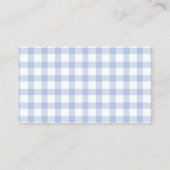 Elegant Blue Gingham Boy Baby Shower Diaper Raffle Begleitkarte (Rückseite)