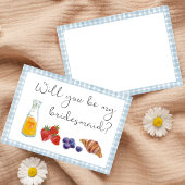 Elegant Blue Gingham Brunch Bridesmaid Vorschlag Mitteilungskarte