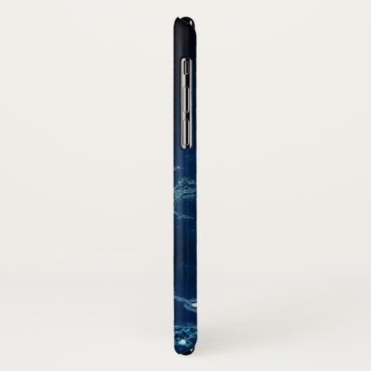 Elegant Blue Glitzer Monogram Case-Mate iPhone Hülle (Hinten/Links)