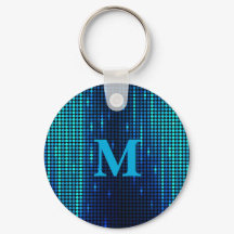 Elegant Blue Glitzer Monogram