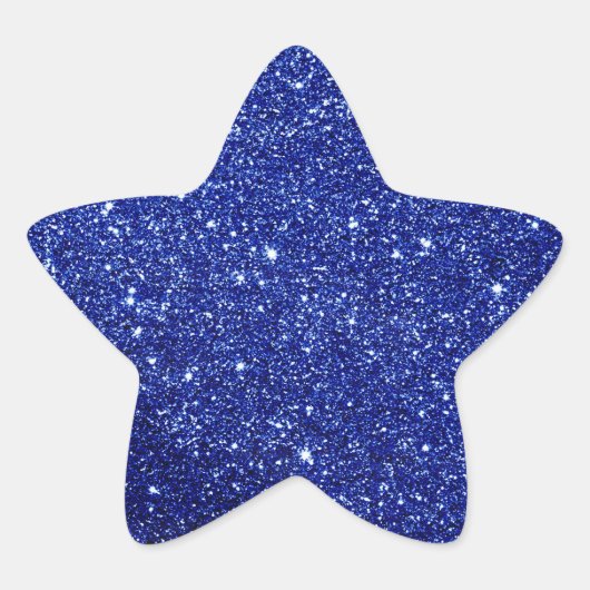 Elegant Blue Glitzer Star Sticker (Vorderseite)