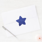 Elegant Blue Glitzer Star Sticker (Umschlag)