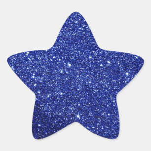 Elegant Blue Glitzer Star Sticker