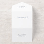Elegant Blue Gold 50. Hochzeitstag All-in-One-Einladung (Außenseite)