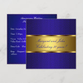 Elegant Blue Gold 50 Jahre Party Event Einladung (Vorne/Hinten)