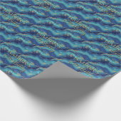 Elegant Blue Gold Abstract Marble Design Geschenkpapier (Ecke)