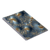 Elegant Blue & Gold Abstract Notebook Notizblock (Rechte Seite)