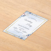 Elegant Blue & Gold Acrylic Wedding Invitation Acryleinladungen (Ablage )