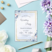 Elegant Blue & Gold Acrylic Wedding Invitation Acryleinladungen (In Situ (Hochzeit))