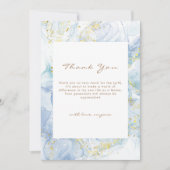 Elegant Blue Gold Agate Boy Baby Shower Dankeskarte (Vorderseite)