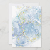 Elegant Blue Gold Agate Boy Baby Shower Dankeskarte (Rückseite)