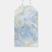 Elegant Blue Gold Agate Boy Baby Shower Geschenkanhänger (Rückseite)