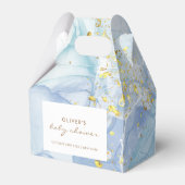 Elegant Blue Gold Agate Boy Baby Shower Geschenkschachtel (Rückseite)