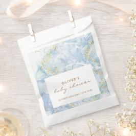 Elegant Blue Gold Agate Boy Baby Shower Geschenktütchen