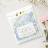 Elegant Blue Gold Agate Boy Baby Shower Geschenktütchen (Versiegelt)