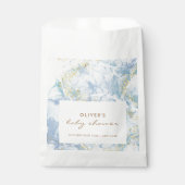 Elegant Blue Gold Agate Boy Baby Shower Geschenktütchen (Vorderseite)