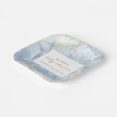 Elegant Blue Gold Agate Boy Baby Shower Pappteller (Gewinkelt)