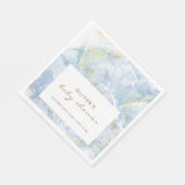 Elegant Blue Gold Agate Boy Baby Shower Serviette (Ecke)