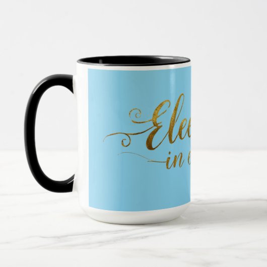 Elegant Blue & Gold Calligraphy Tasse - Stilvolle (Links)