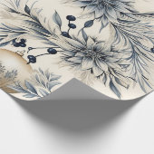 Elegant Blue & Gold Christmas Geschenkpapier (Ecke)