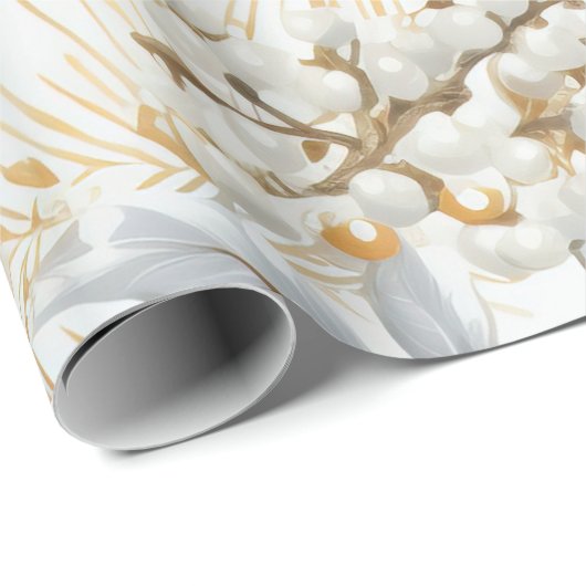 Elegant Blue & Gold Christmas Paper Geschenkpapier (Rolleneckpunkt)