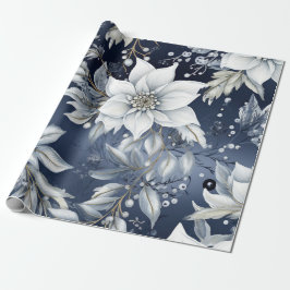 Elegant Blue & Gold Christmas Paper Geschenkpapier
