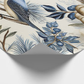 Elegant Blue & Gold Christmas Paper Geschenkpapier (Ecke)