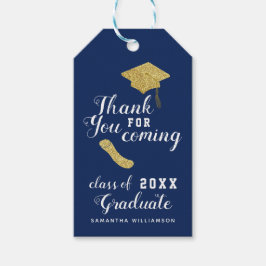 Elegant Blue Gold Class 2025 Abschluss Vielen Dank Geschenkanhänger