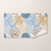 Elegant Blue Gold Dahlia Badhandtuch Set (Handtuch)