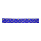 Elegant Blue Gold Dragon Satin Ribbon Satinband (Vorderseite)