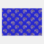 Elegant Blue Gold Dragon Wrapping Paper Sheets Geschenkpapier Set (Vorderseite 2)