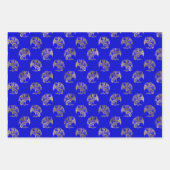 Elegant Blue Gold Dragon Wrapping Paper Sheets Geschenkpapier Set (Vorderseite)