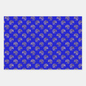 Elegant Blue Gold Dragon Wrapping Paper Sheets Geschenkpapier Set (Vorderseite 3)