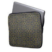 Elegant Blue & Gold Filigree Laptopschutzhülle (Vorderseite Links)