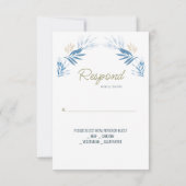 Elegant Blue Gold First Holy Communion RSVP Karte (Rückseite)