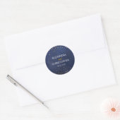 Elegant Blue Gold Foil Confetti Umschlag Aufkleber (Umschlag)