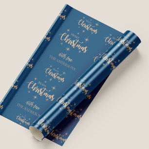 Elegant Blue Gold Frohe Weihnachtsangebot Geschenk Geschenkpapier Set