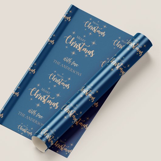 Elegant Blue Gold Frohe Weihnachtsangebot Geschenk Geschenkpapier Set