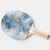 Elegant Blue Gold Glitter Abstract Flow            Tischtennis Schläger (Seitenansicht)