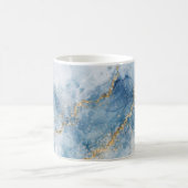 Elegant Blue Gold Glitter Abstract Flow            Verwandlungstasse (Mittel)