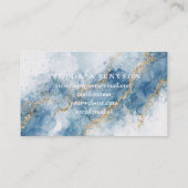 Elegant Blue Gold Glitter Abstract Flow            Visitenkarte (Rückseite)