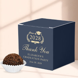 Elegant Blue Gold Graduation Party Danke Geschenkschachtel