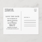 Elegant Blue Gold Marble Geode Save the Date Ankündigungspostkarte (Rückseite)