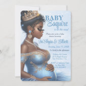 Elegant Blue & Gold Royal Baby Dusche Ethnische Fr Einladung (Vorderseite)