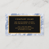 Elegant Blue Gold Silk Visitenkarte (Rückseite)