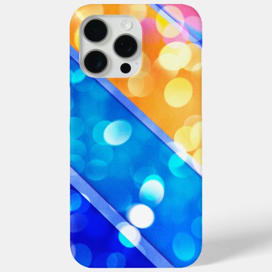 Elegant Blue Gold Sparkle Bokeh iPhone Case (Rückseite)