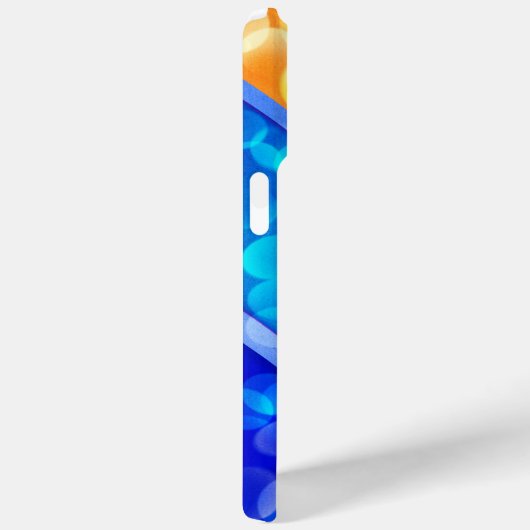 Elegant Blue Gold Sparkle Bokeh iPhone Case (Rückseite / Rechts)