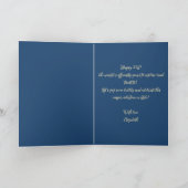 Elegant Blue Gold Sparkly Balloons 21st Birthday Karte (Innenseite)