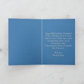 Elegant Blue Gold Sparkly Balloons 70th Birthday Karte (Innenseite)